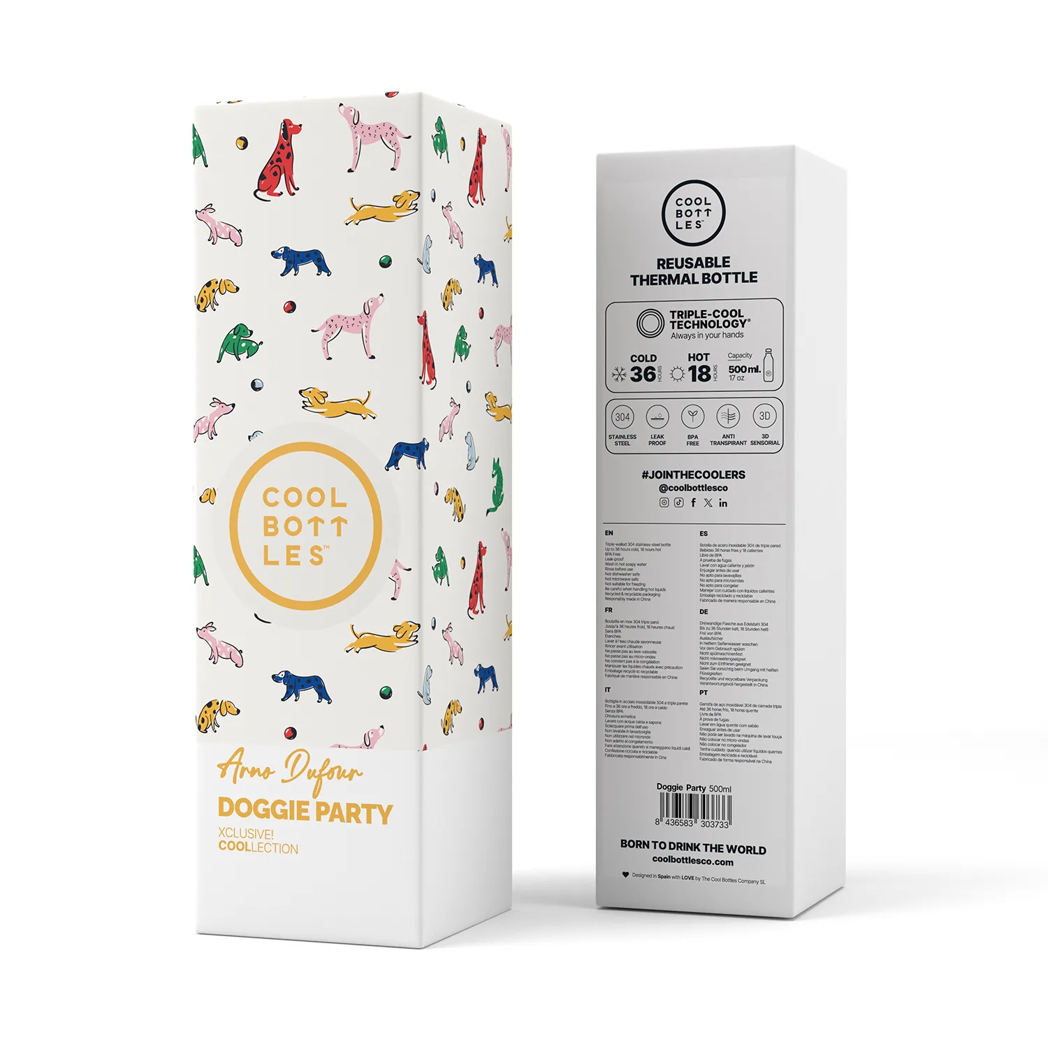 Термос-термобутылка Cool Bottles Arno Dufour Doggie Party 500 мл