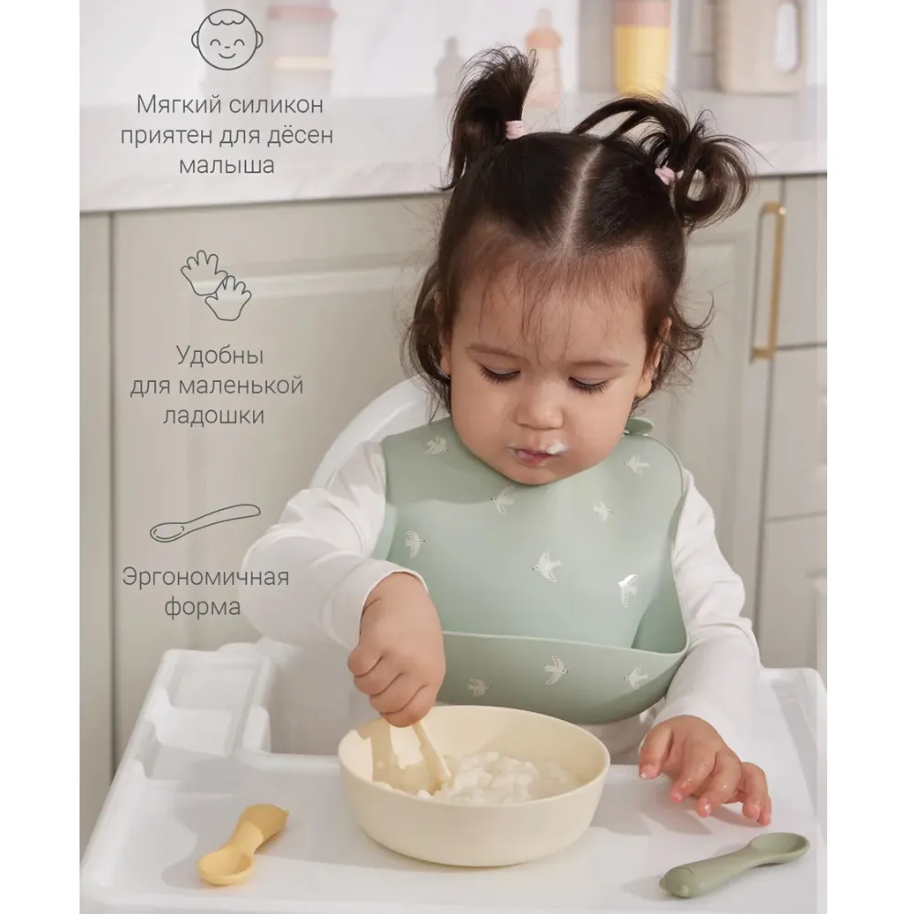 Набор детских силиконовых ложек edda 3 шт.