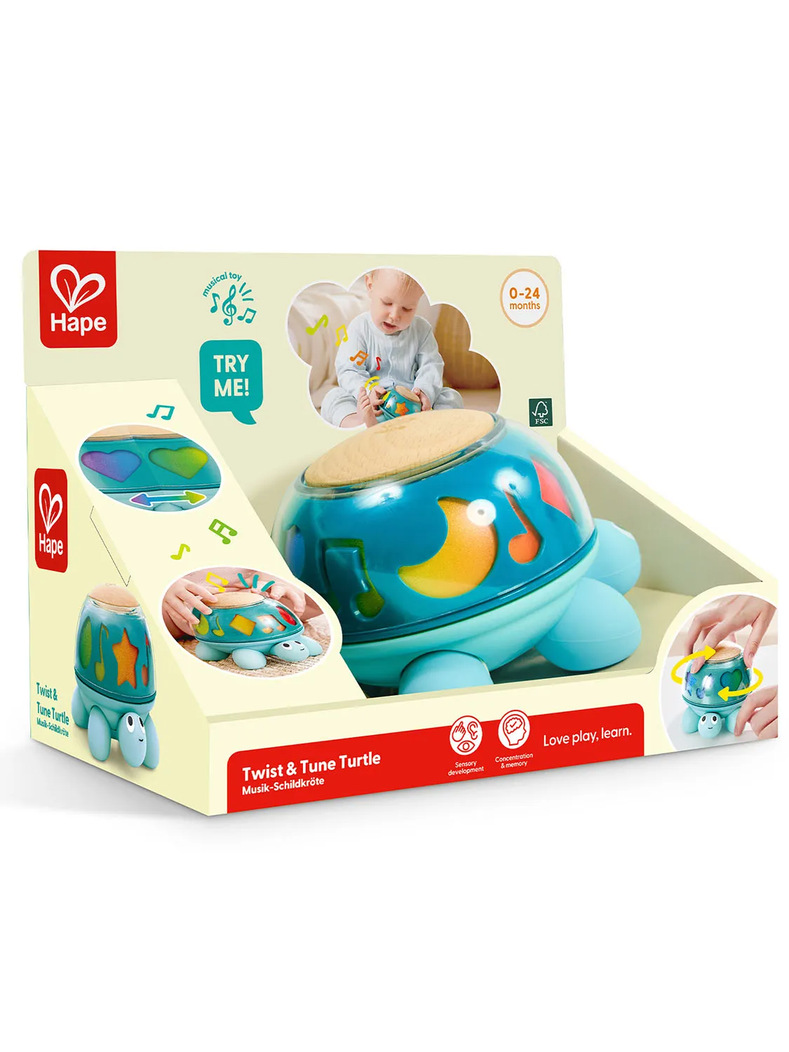 Игрушка развивающая HAPE «Малышам» Музыкальная черепашка E0140_HP