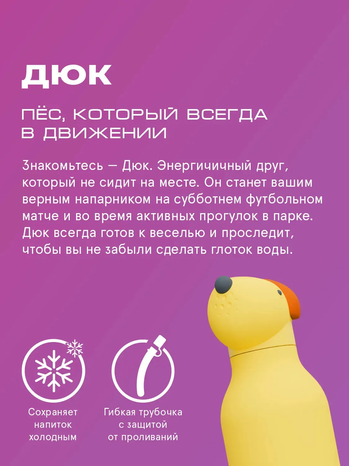 Бутылка Asobu для холодных и горячих напитков Bestie 460 мл собака 69755. Изображение 3