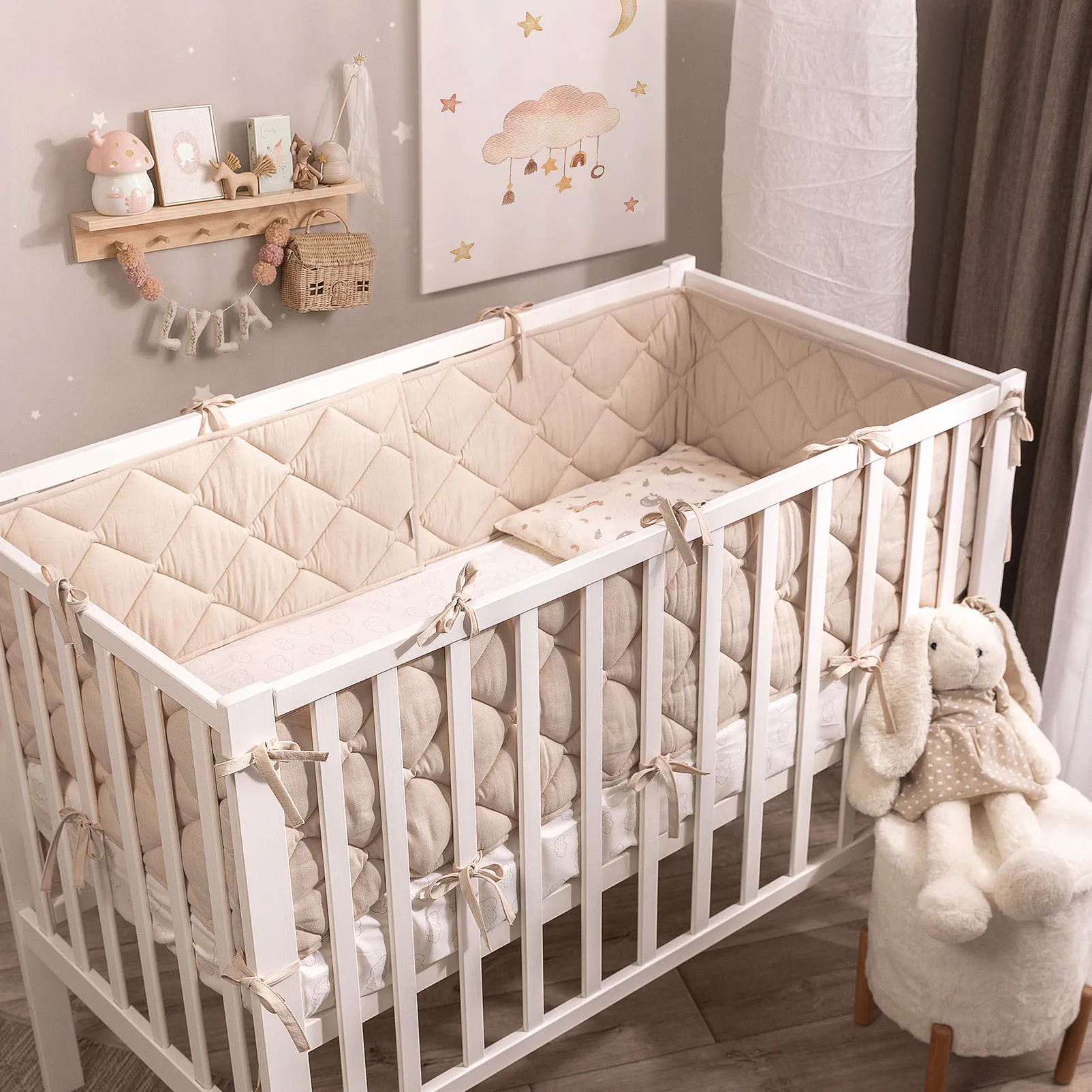 Защита для детской кроватки (бампер стеганый универсальный) PERINA Slim