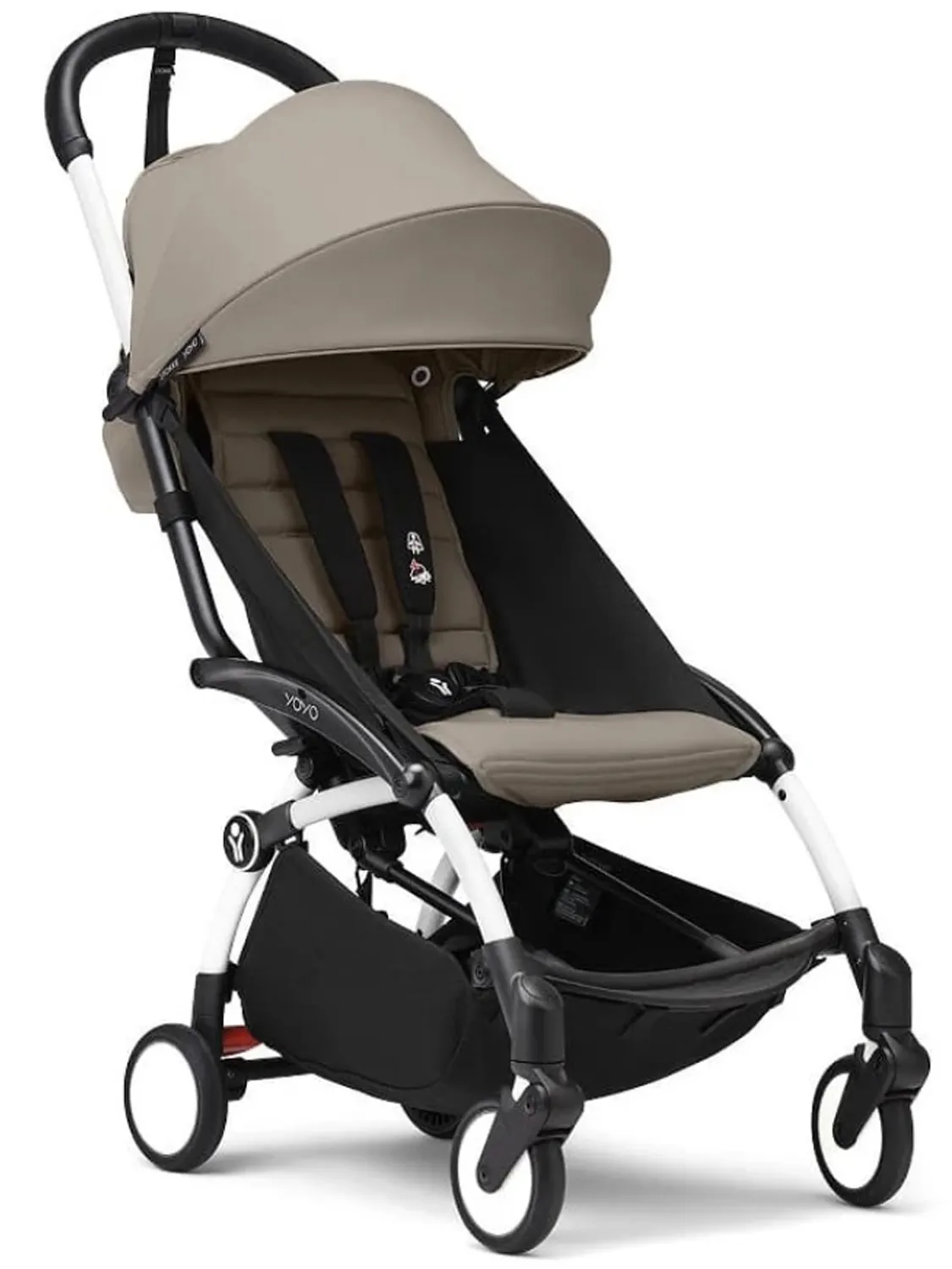 Коляска 2 в 1 Stokke YOYO3, серо-коричневый (taupe), рама белая, люлька мягкая. Изображение 7