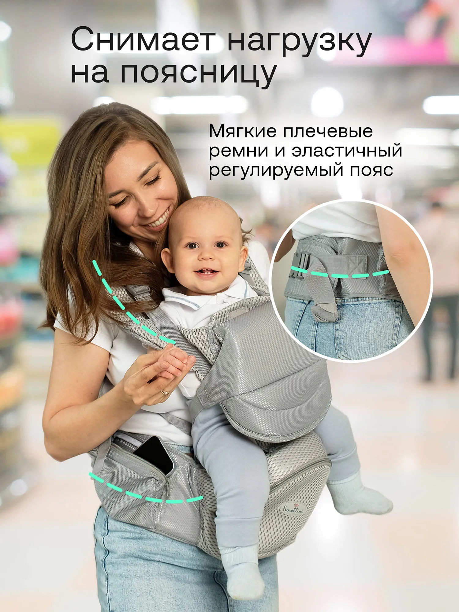 Рюкзак переноска Fiorellino dark grey mesh MD2003