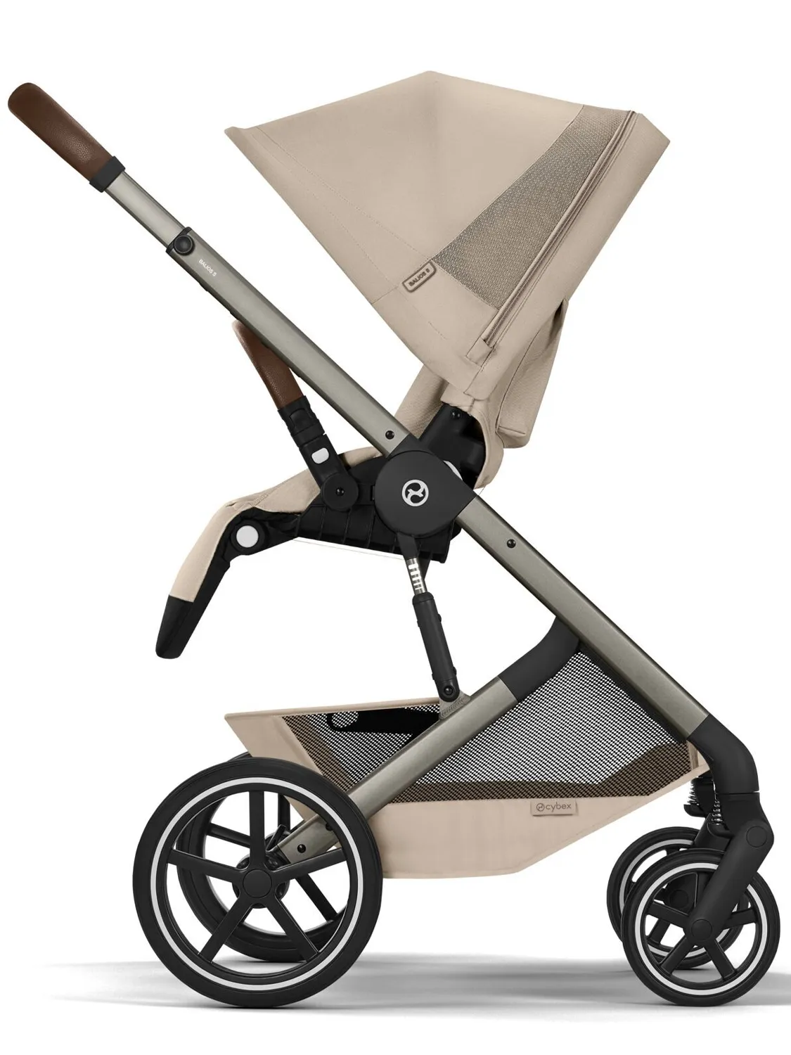 Коляска прогулочная Cybex Balios S Lux TPE (2026), бежевый (almond beige), с дождевиком. Изображение 6