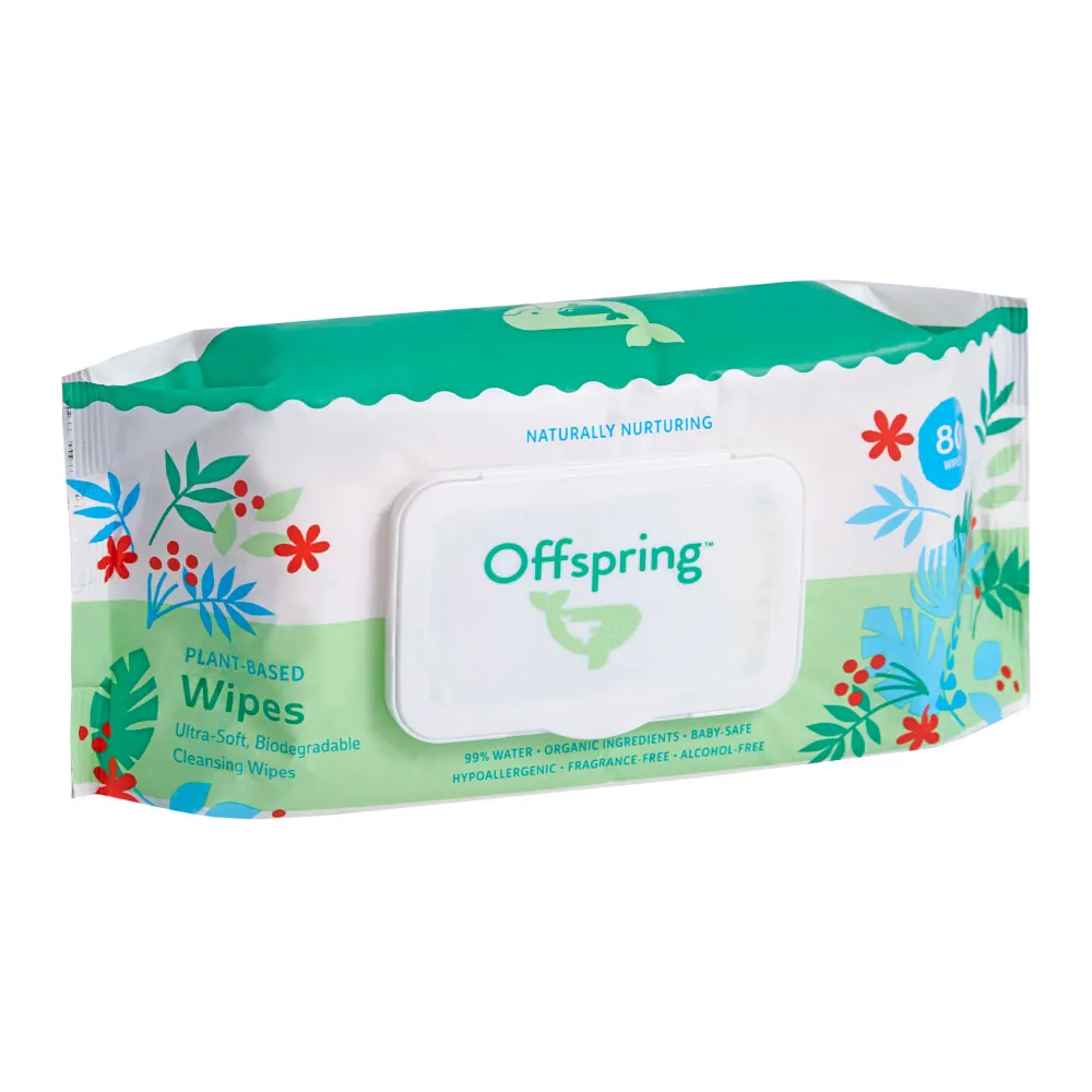 Салфетки биоразлагаемые влажные Offspring 80 шт OF03W80