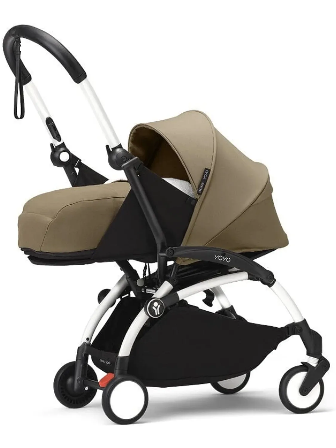 Коляска 2 в 1 Stokke YOYO3, кофейный (toffee), рама белая, люлька мягкая. Изображение 2