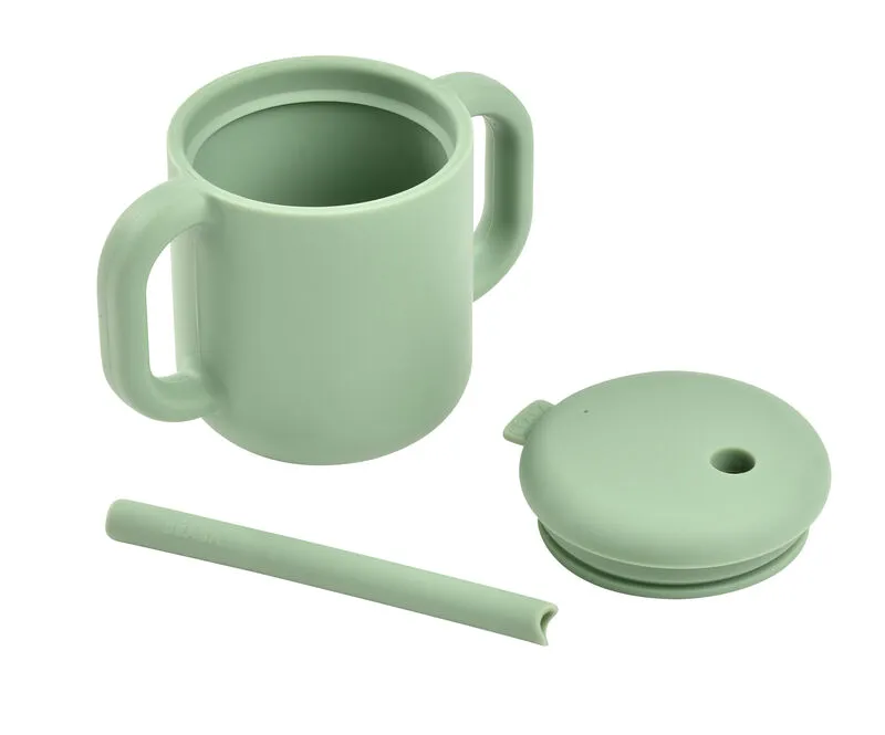 Поильник Beaba силиконовый 170 мл с крышкой и трубочкой