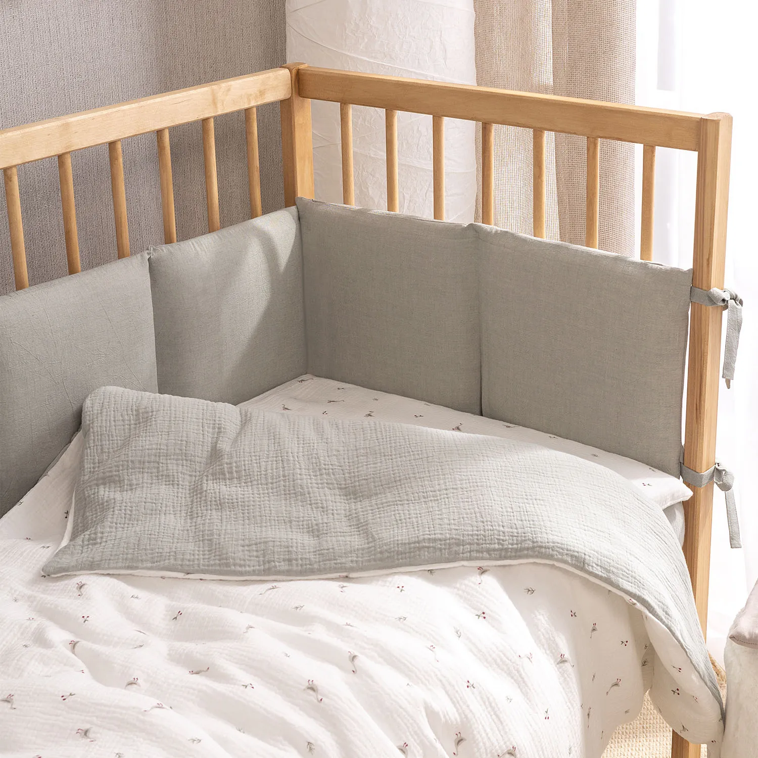 Комплект постельного белья Perina Muslin 3 предмета 120х60 Гуси/Шалфей КПБ3-М.1.22х2.8