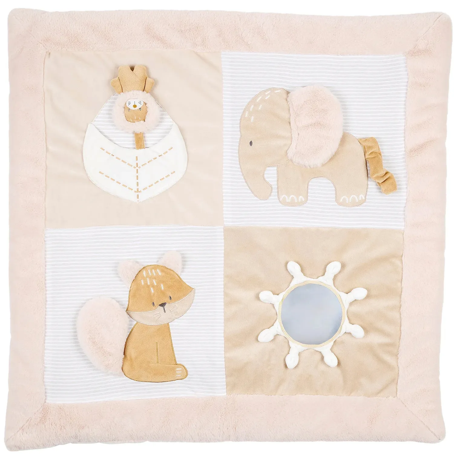 Коврик детский игровой Nattou FLO, ERNEST & OLI Лиса, Лев и Слоник с арками 682251