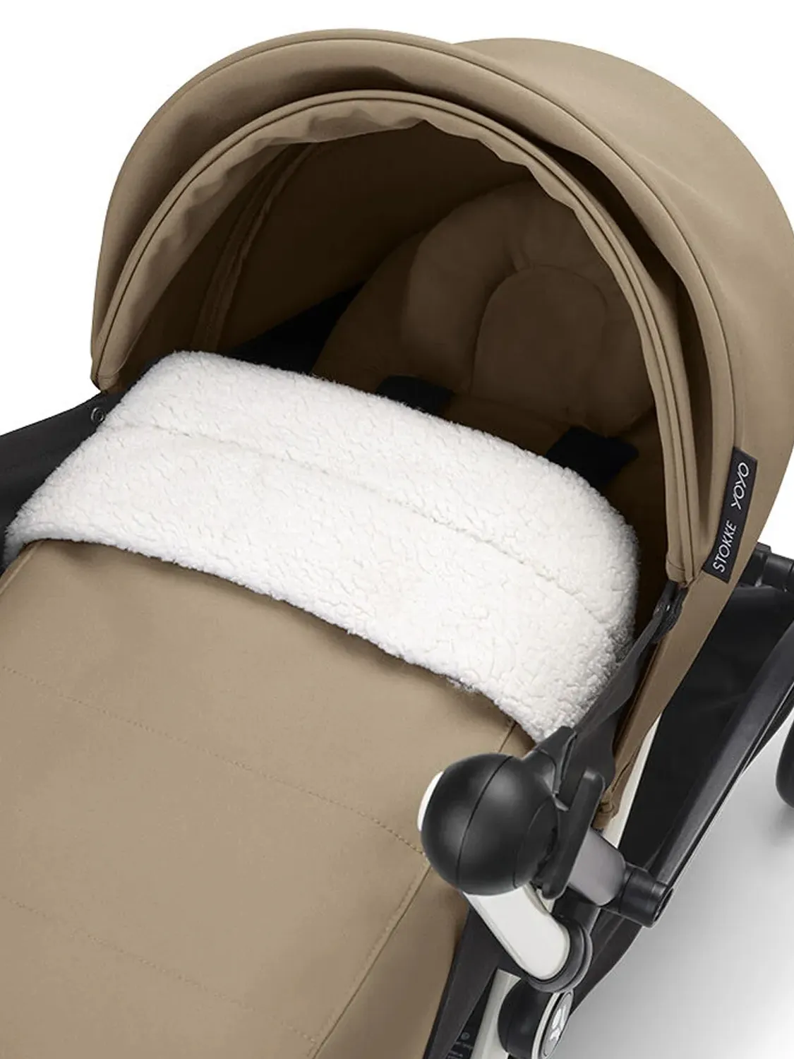Коляска 2 в 1 Stokke YOYO3, кофейный (toffee), рама черная, люлька мягкая. Изображение 6