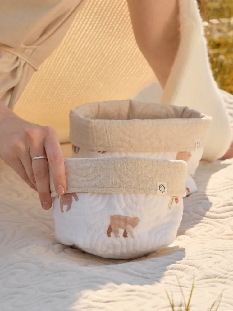 Корзины для хранения BUBA KIDS 3 шт. Мишкины лакомства/Натуральный BKBASK201. Изображение 9