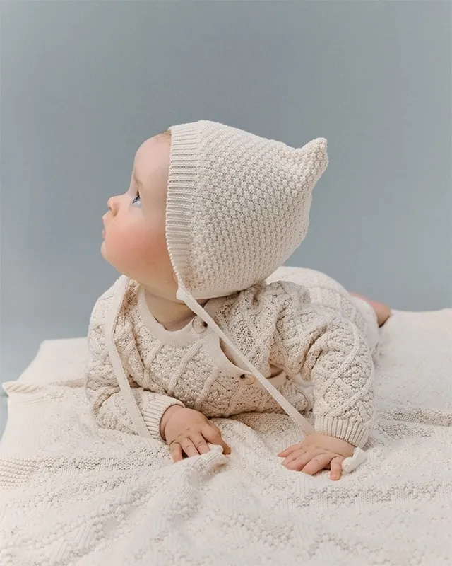 Плед детский LoomKnits Экрю 80х120 см