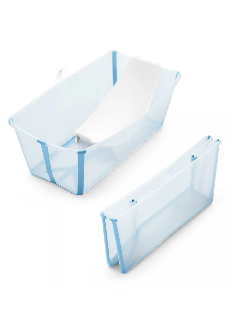Ванночка с горкой Stokke Flexi Bath Bundle, Tub with Newborn Support Голубой (Ocean Blue) 531513. Изображение 2