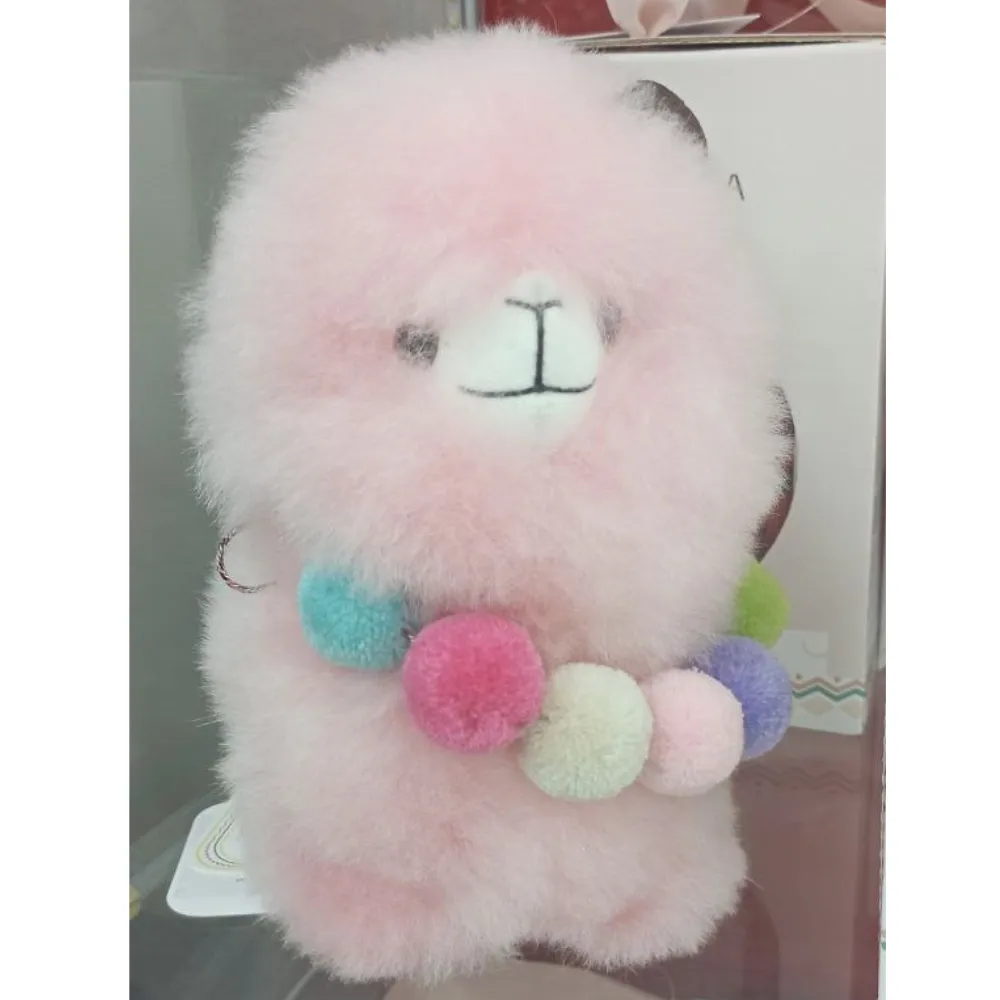 Игрушка мягкая ЛеРаРу Маленькая большеголовая альпака Розовое облачко 18 см