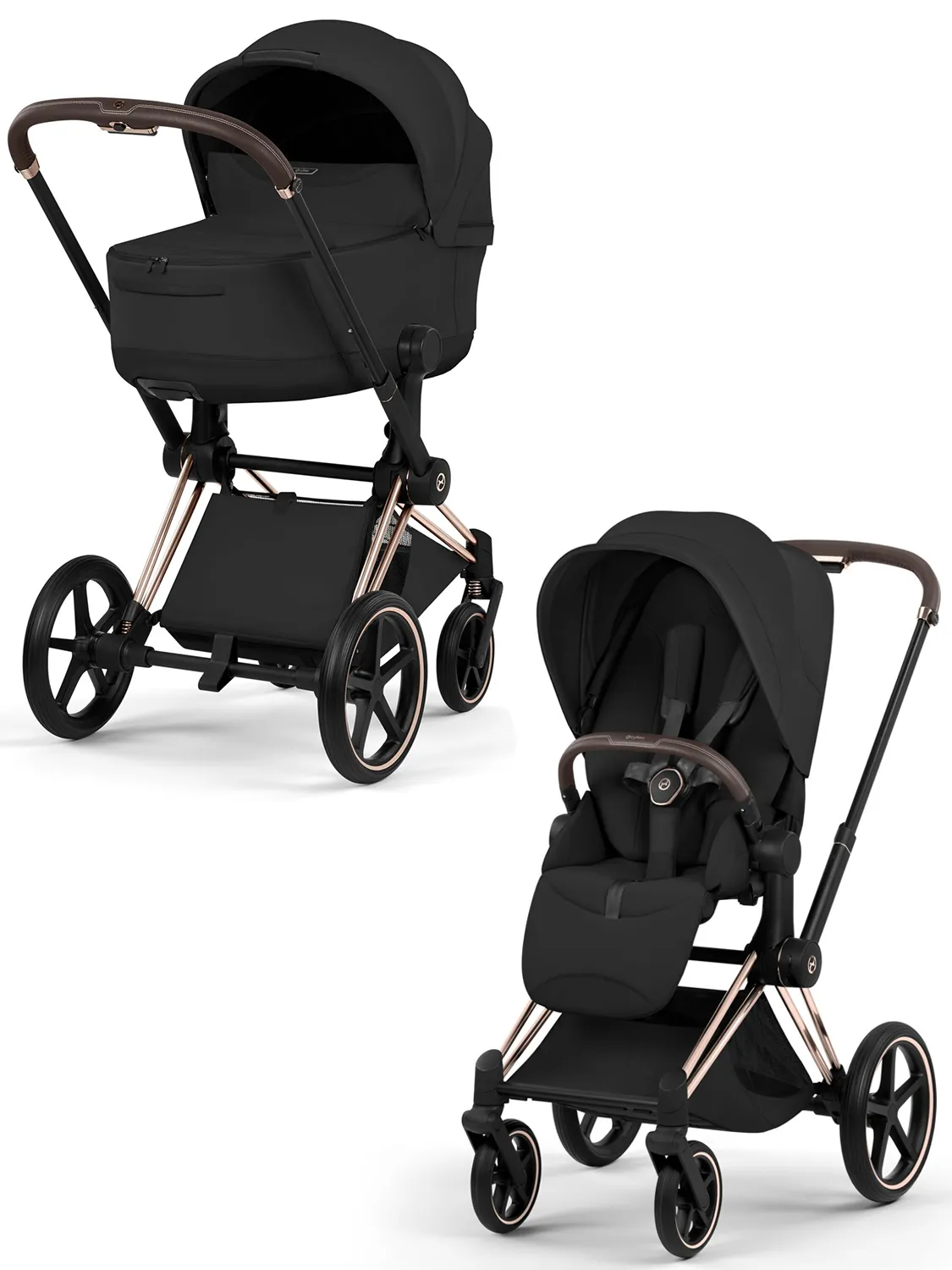 Коляска 2 в 1 Cybex Priam 5 Style шасси Rosegold