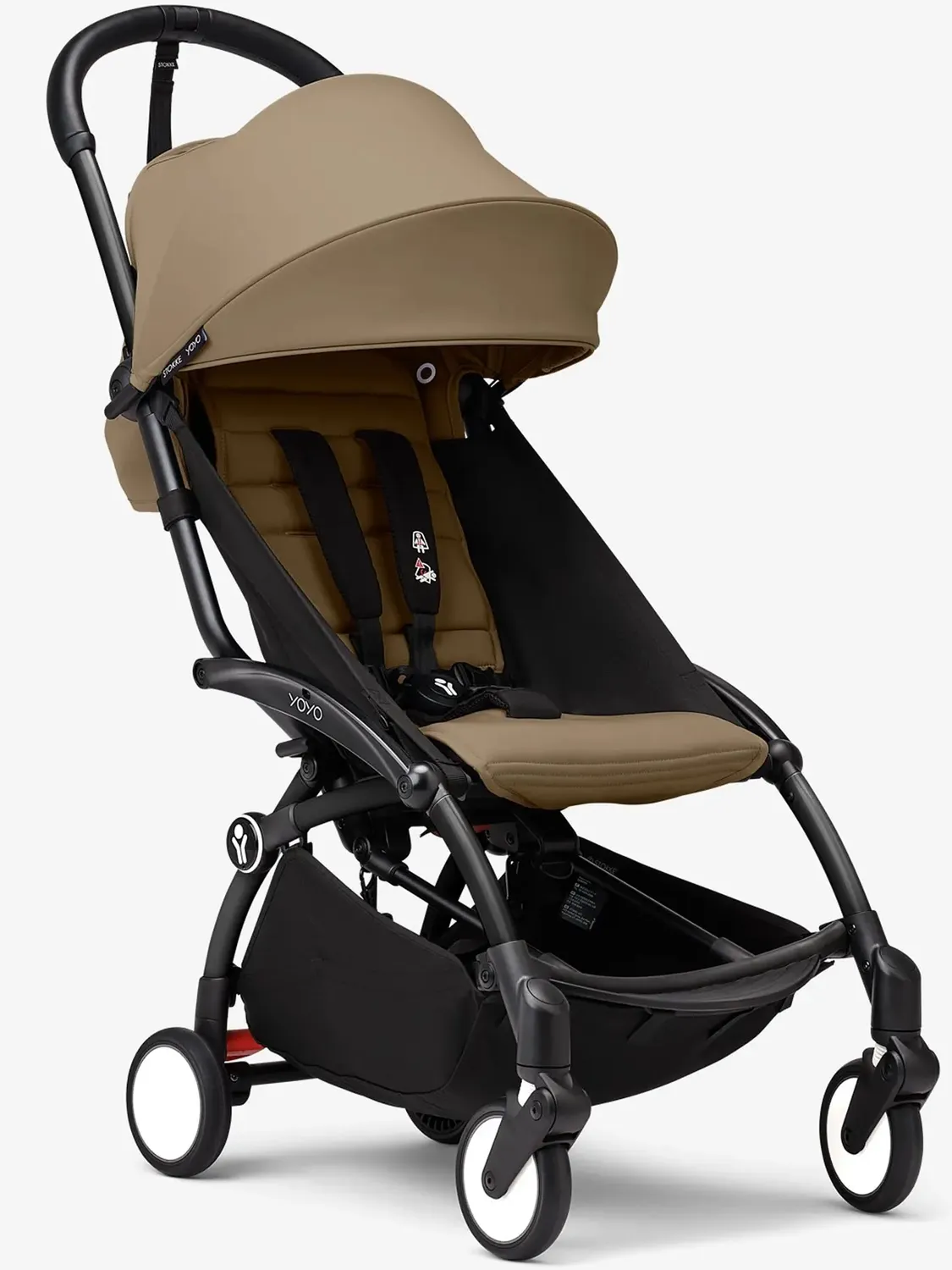 Коляска 2 в 1 Stokke YOYO3 shell, кофейный (toffee), рама черная. Изображение 12