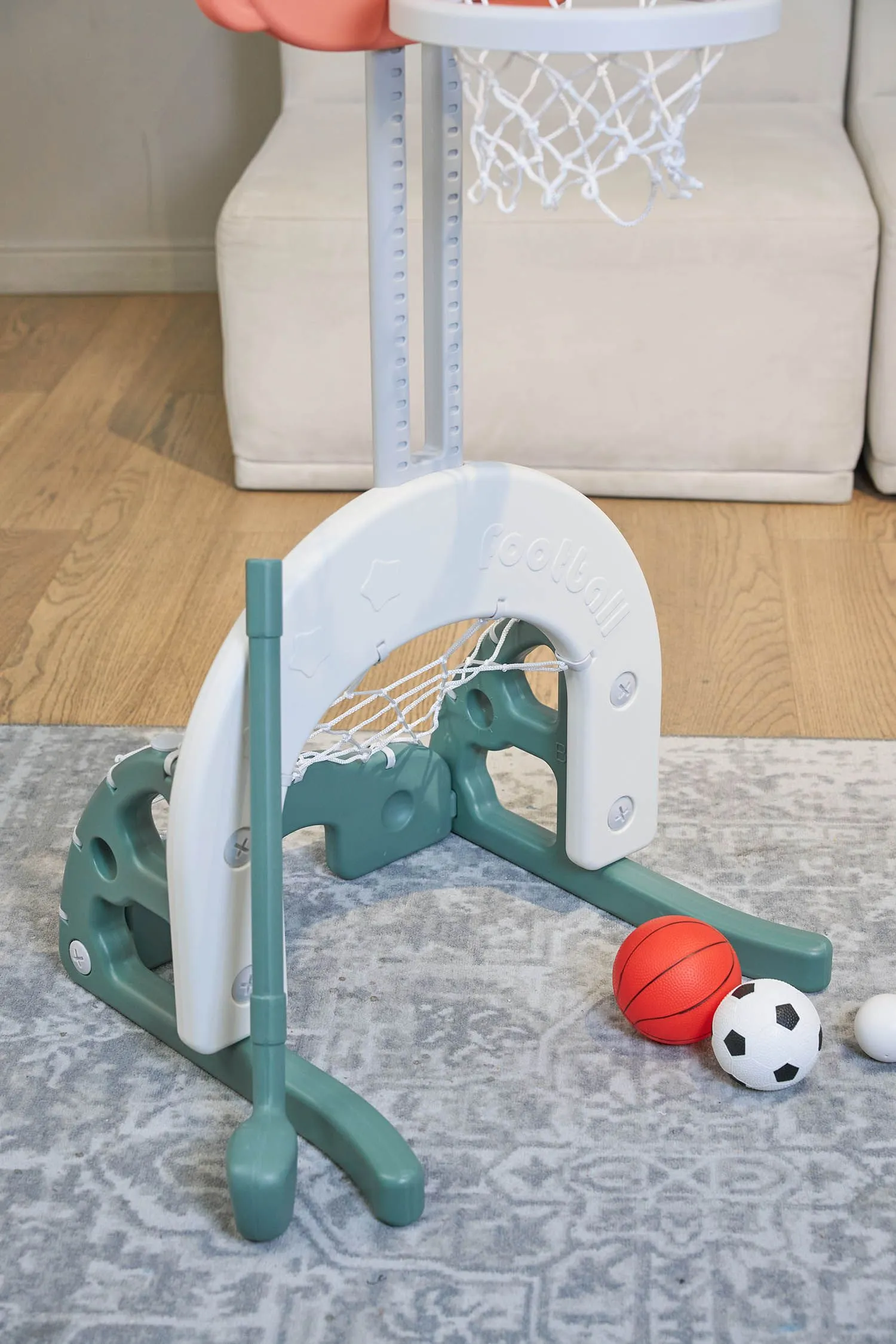 Стойка баскетбольная и хоккейные ворота UNIX Kids Dino (2 in 1) PPBSDINO