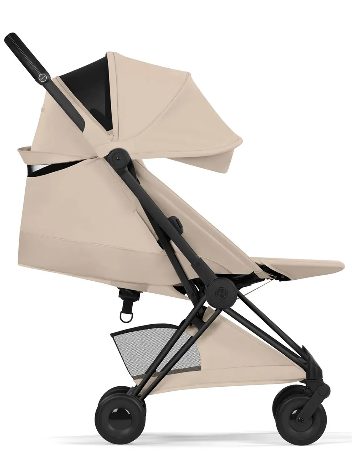 Коляска прогулочная Cybex Coya Style 2026, бежевый, шасси черный (cozy beige/BLK), с дождевиком. Изображение 4