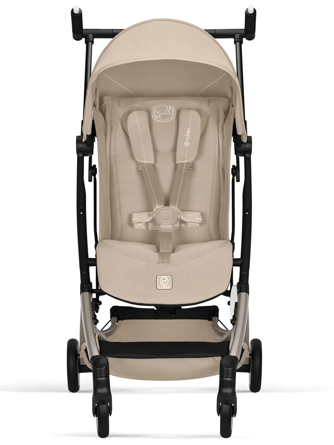 Коляска прогулочная Cybex Libelle TRE (2026), бежевый (almond beige) с дождевиком и бампером. Изображение 3