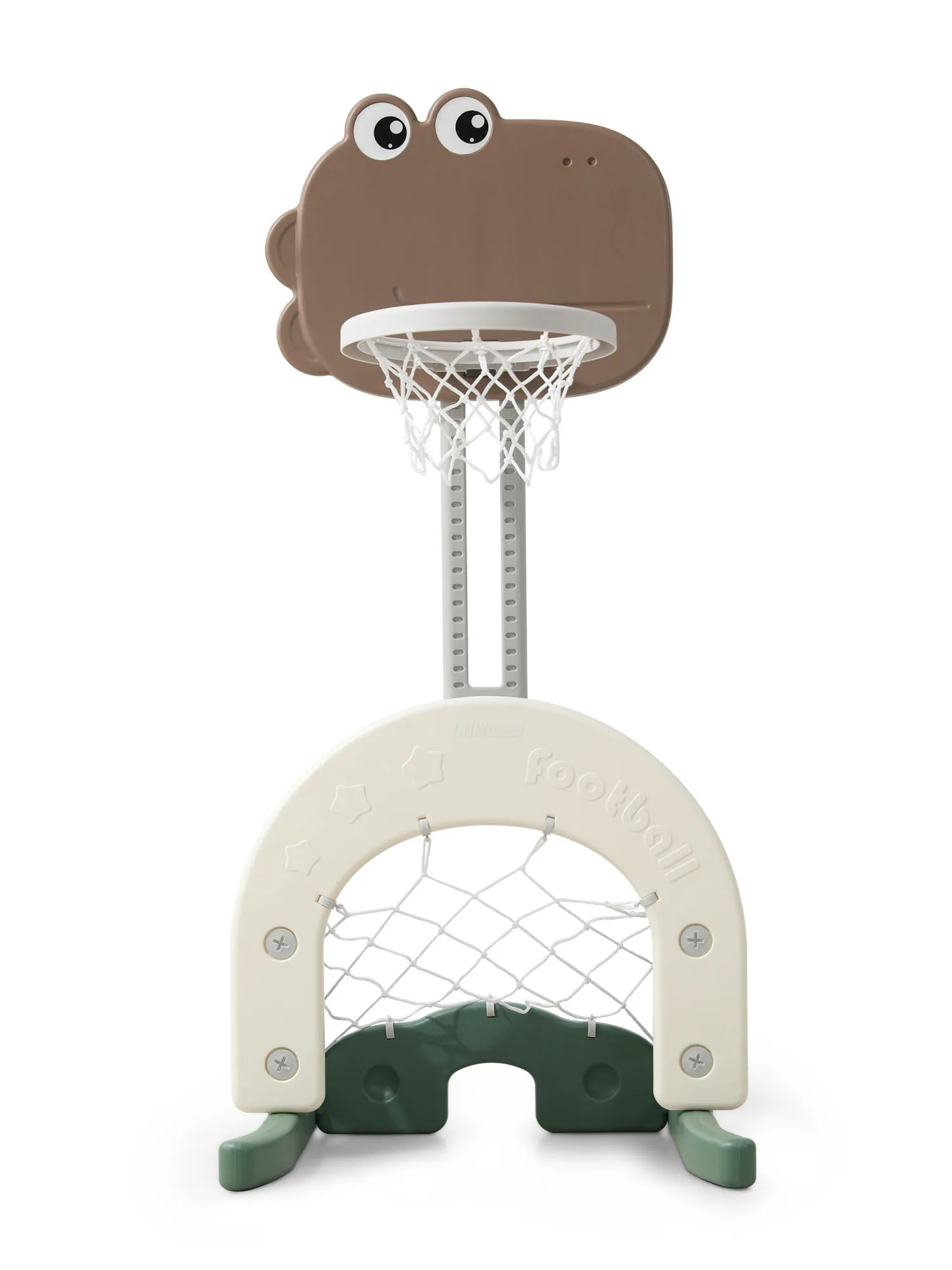 Стойка баскетбольная и хоккейные/футбольные ворота UNIX Kids Dino (3 в 1)