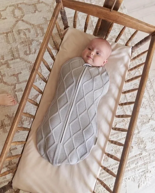 Кокон детский LoomKnits Oliver вязаный Светло-серый