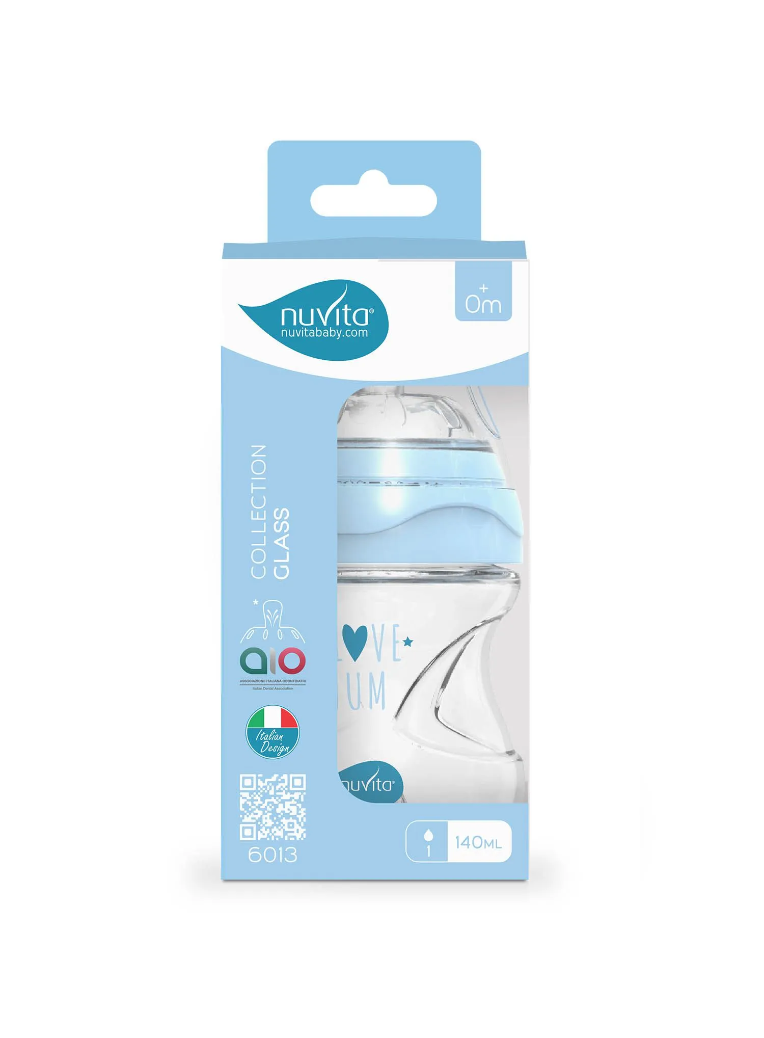 Бутылочка антиколиковая Nuvita Glass Collection 140 мл, стекло