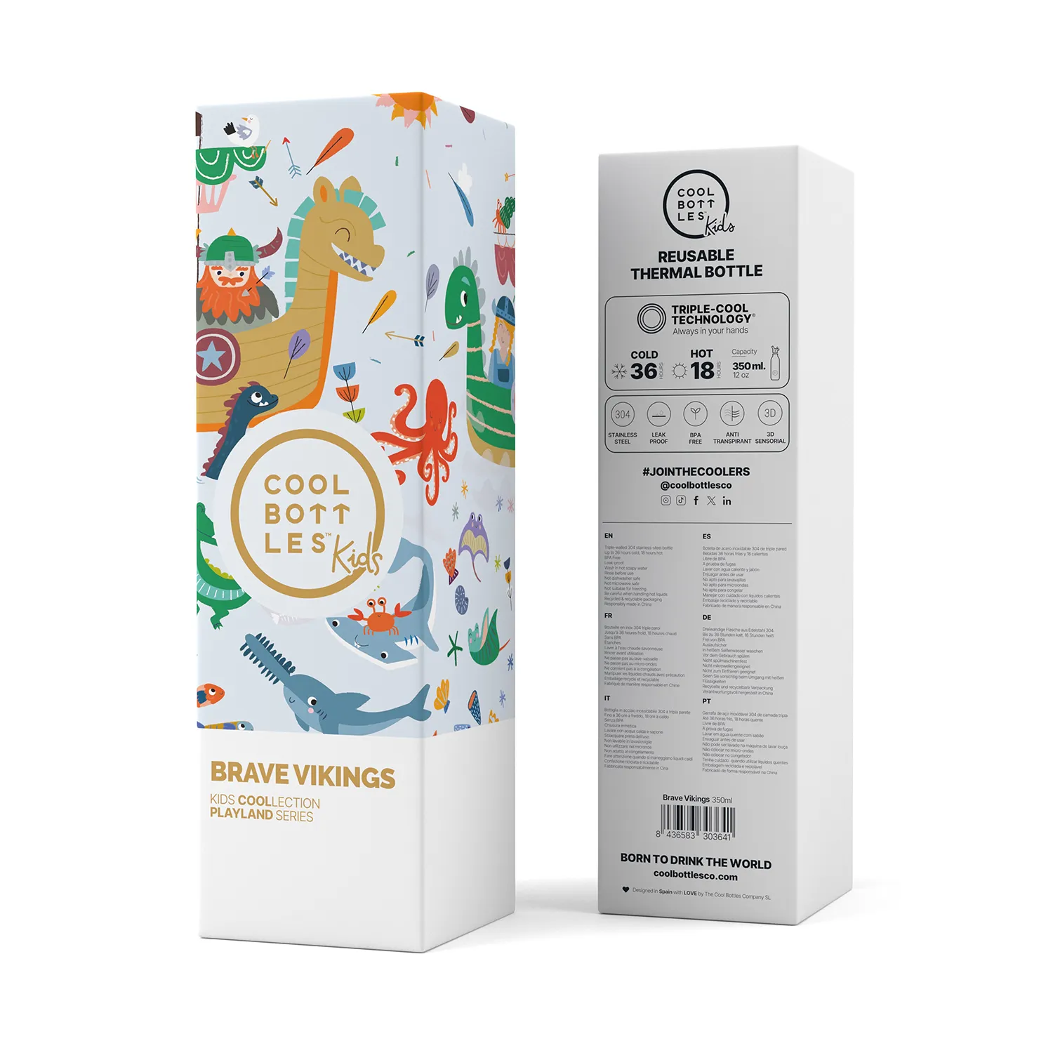 Термос–термобутылка Cool Bottles Kids серия Playland Brave Vikings 350 мл CBBK35BV