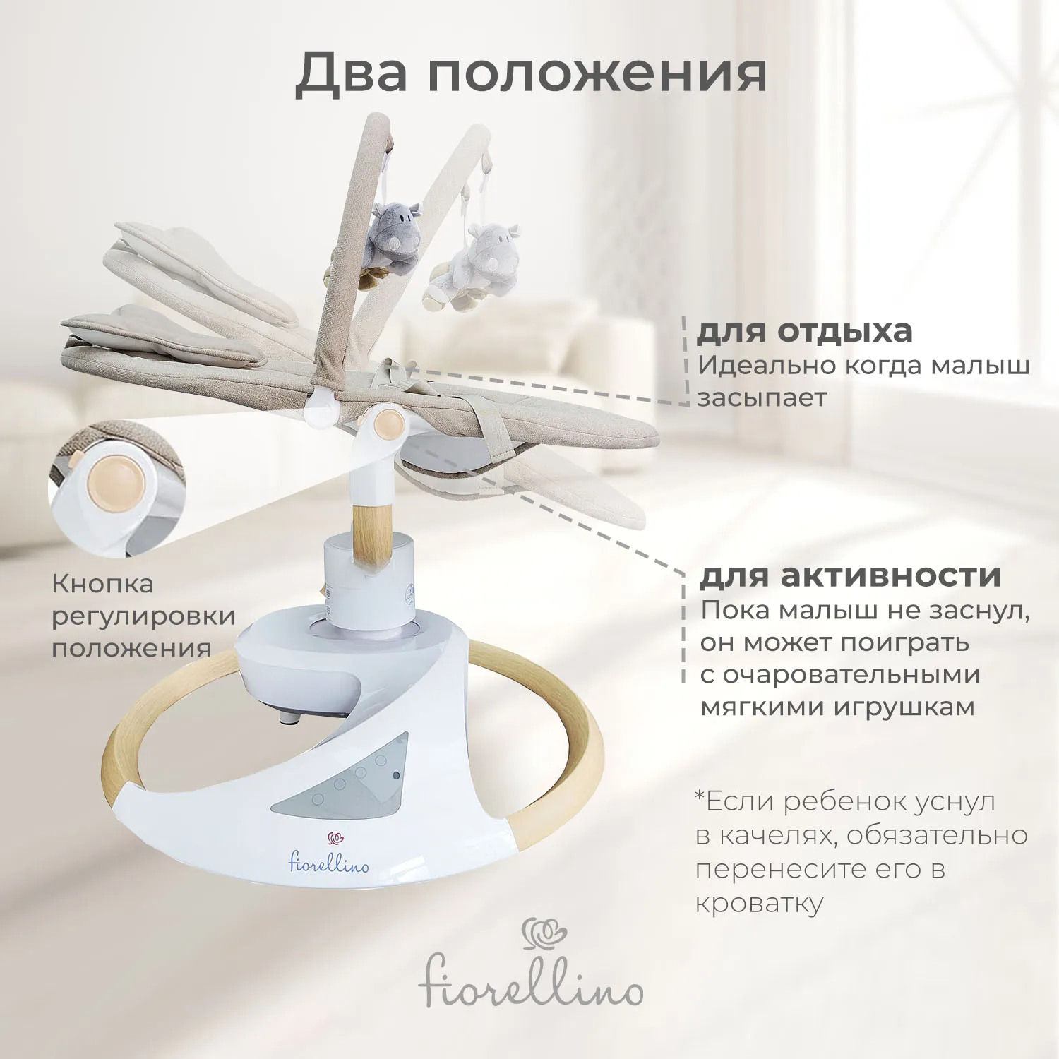 Промонабор Fiorellino: Люлька приставная и качели