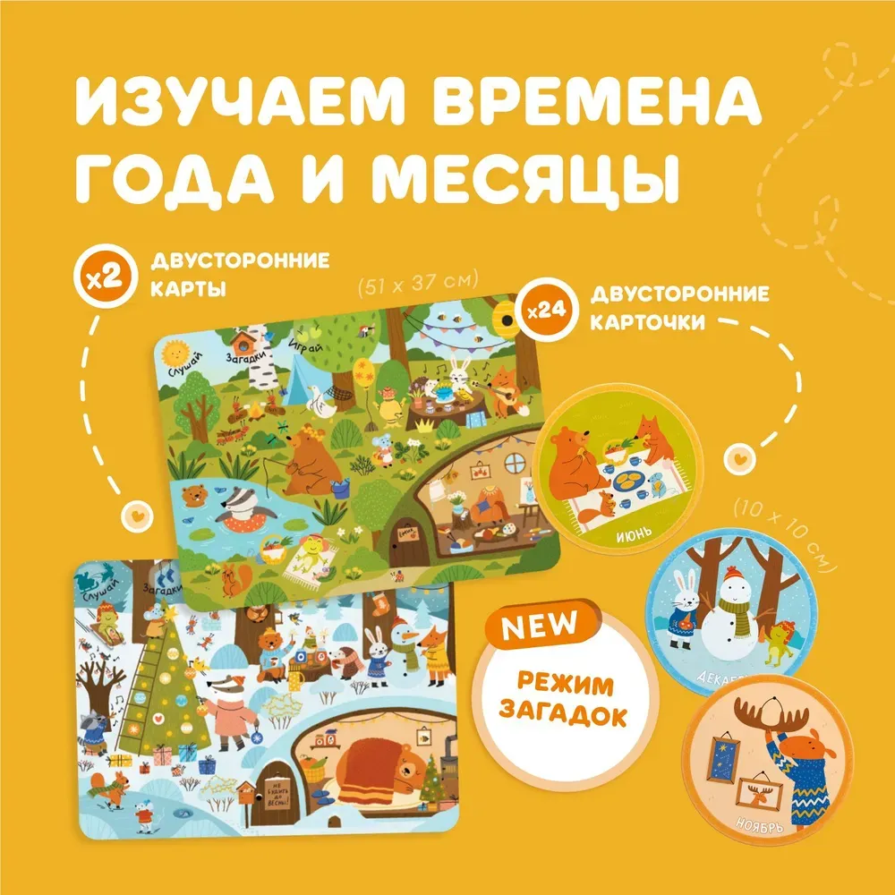 Набор Abumba для игры и обучения «Времена года» (карты, карточки)  ABU–FC-03