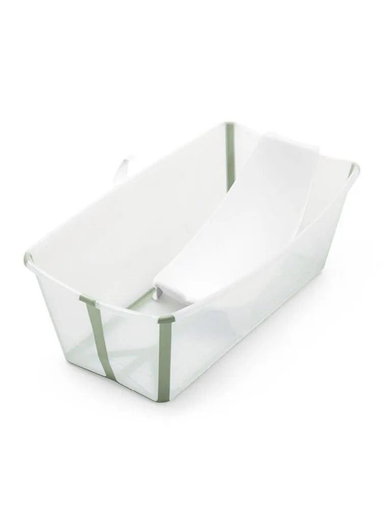 Ванночка с горкой Stokke Flexi Bath Bundle, Tub with Newborn Support Зеленый (Transparent Green) 531508. Изображение 1