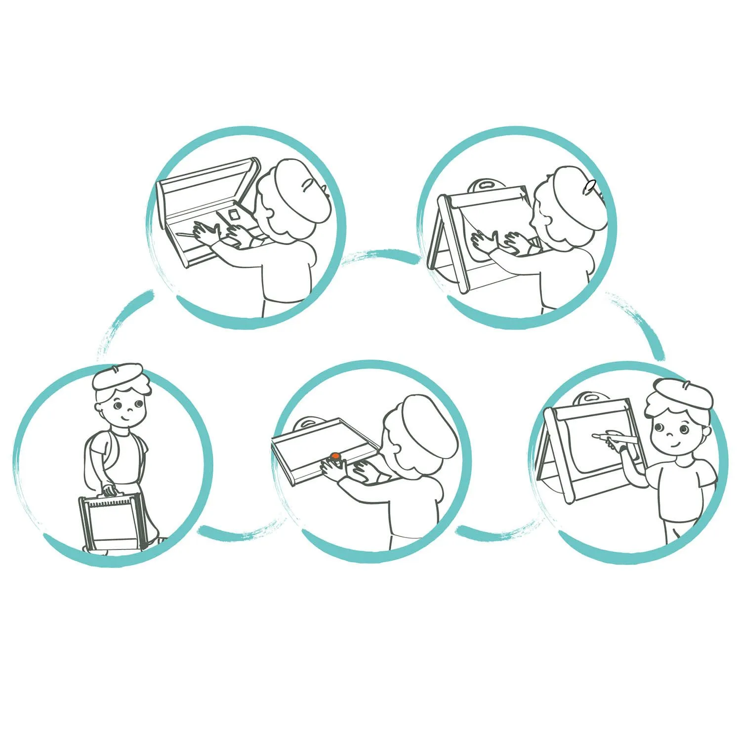 Мольберт HAPE двухсторонний складной для рисования E1062_HP