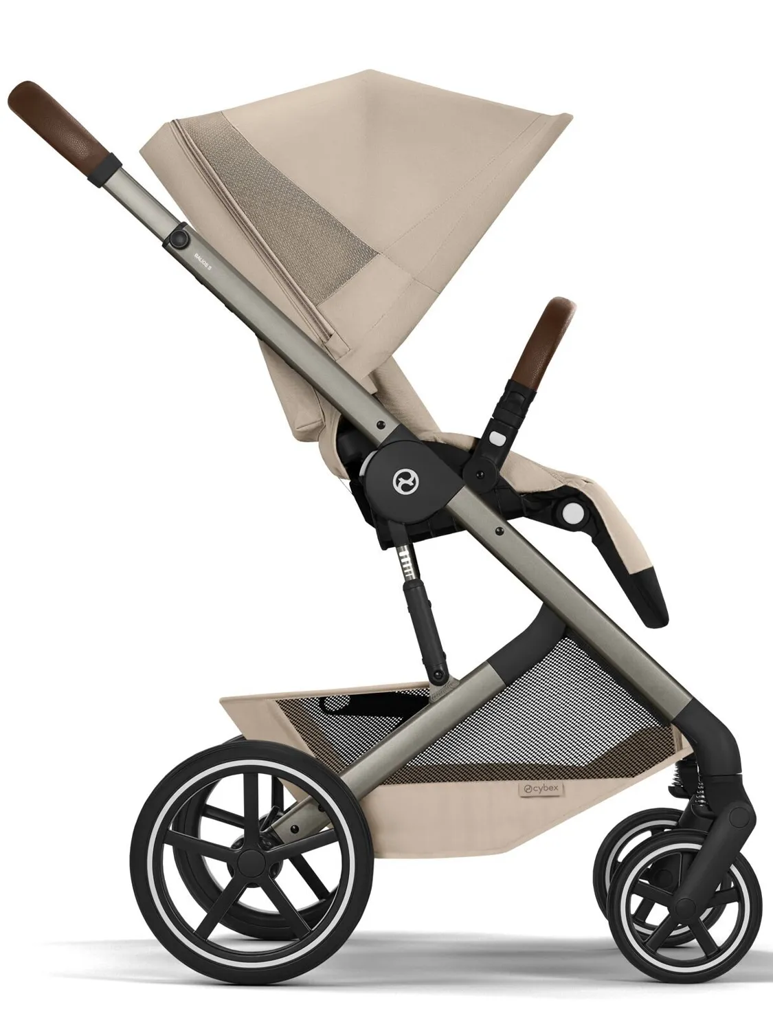 Коляска прогулочная Cybex Balios S Lux TPE (2026), бежевый (almond beige), с дождевиком. Изображение 5