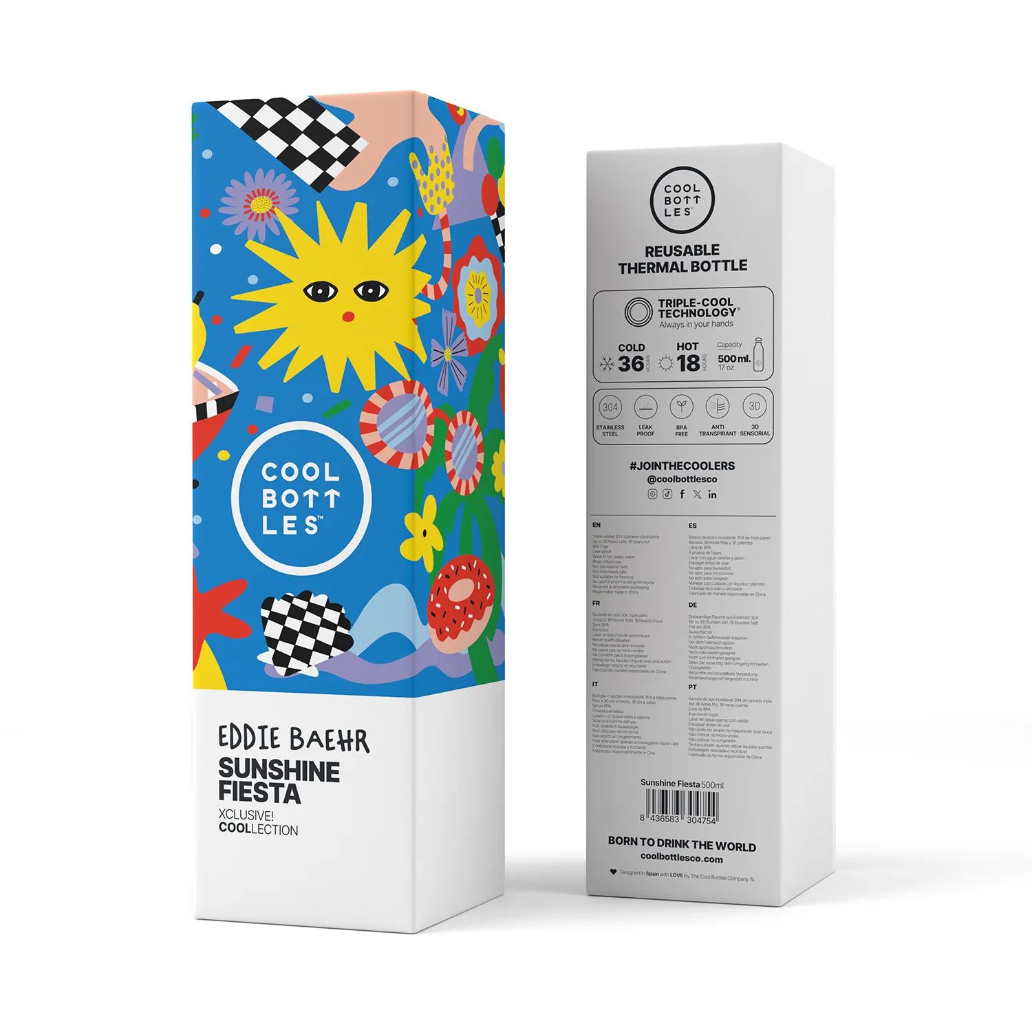 Термос-термобутылка Cool Bottles Eddie Baehr Sunshine Fiesta 500 мл