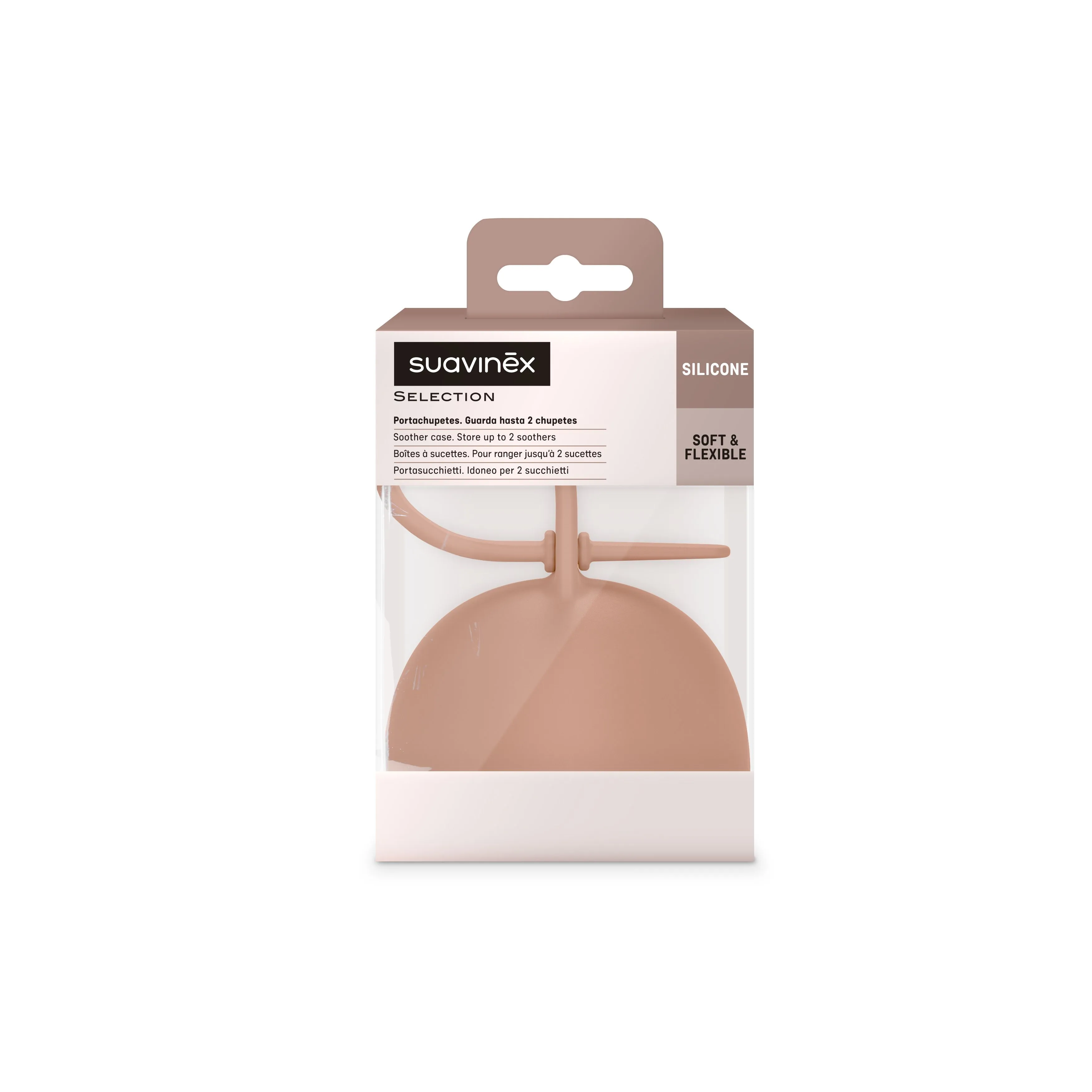 Футляр для двух сосок Suavinex с ручкой для подвешивания, силикон