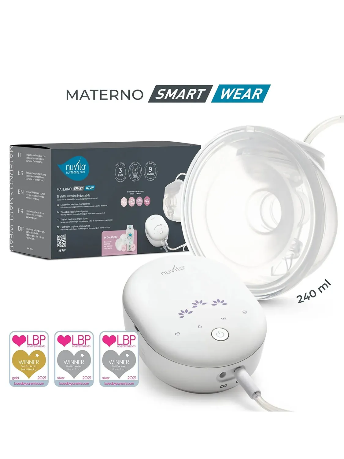 Молокоотсос Nuvita трехфазный портативный электрический  1287W Materno Smart Wear NU-ALTL0057