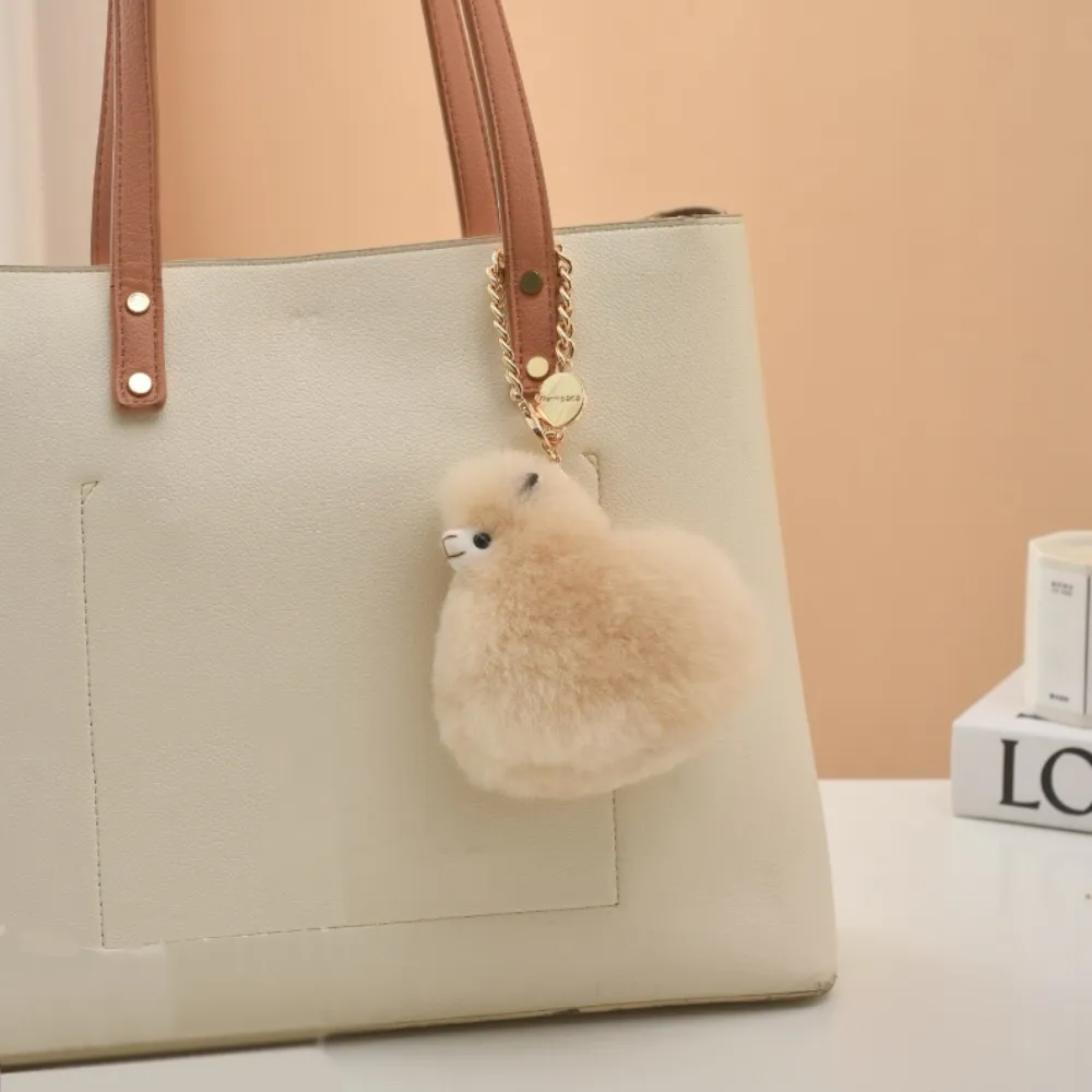 Подвеска-помпон ЛеРаРу альпачонок Ванильный пудинг 10 см