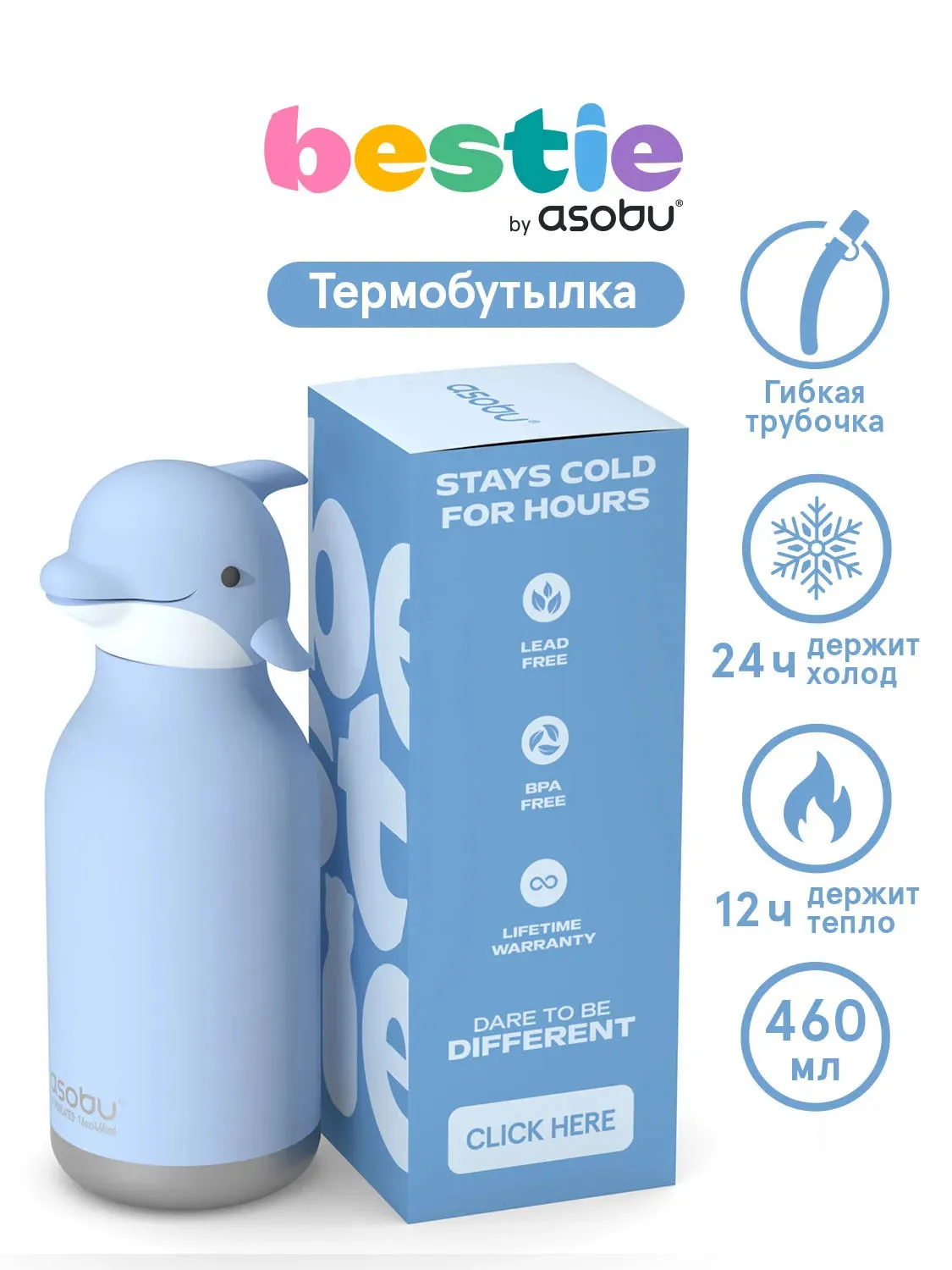 Бутылка Asobu для холодных и горячих напитков Bestie 460 мл