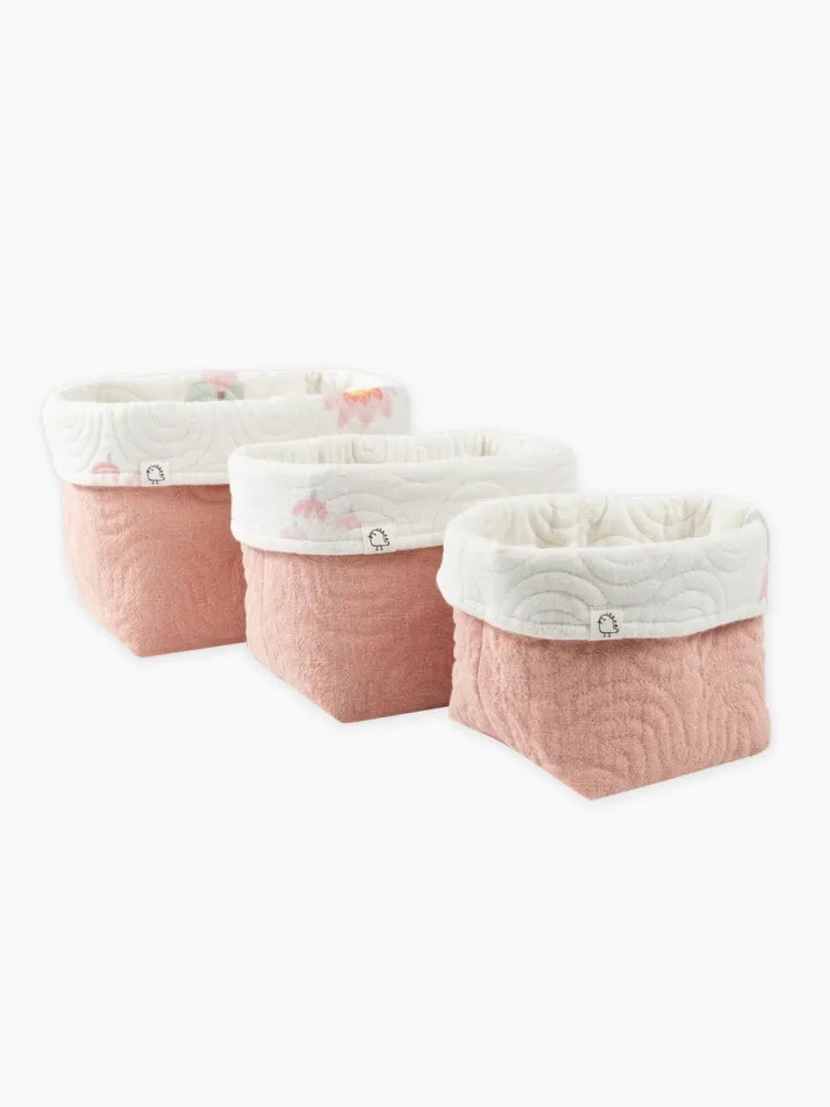 Корзины для хранения BUBA KIDS 3 шт. Кувшинка розовая/Пудра BKBASK103. Изображение 1