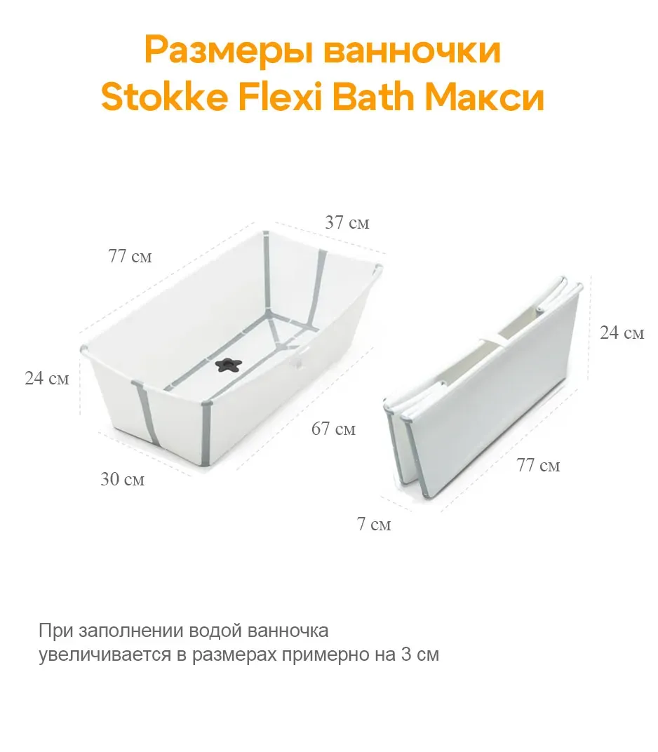 Ванночка Stokke Flexi Bath Макси Прозрачный/Белый (Transparent White) 535901 ПУ. Изображение 3