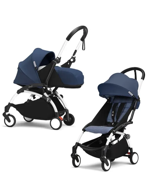 Коляска 2 в 1 STOKKE YOYO3 Эйр Франс синий, рама белая, люлька мягкая. Изображение 21