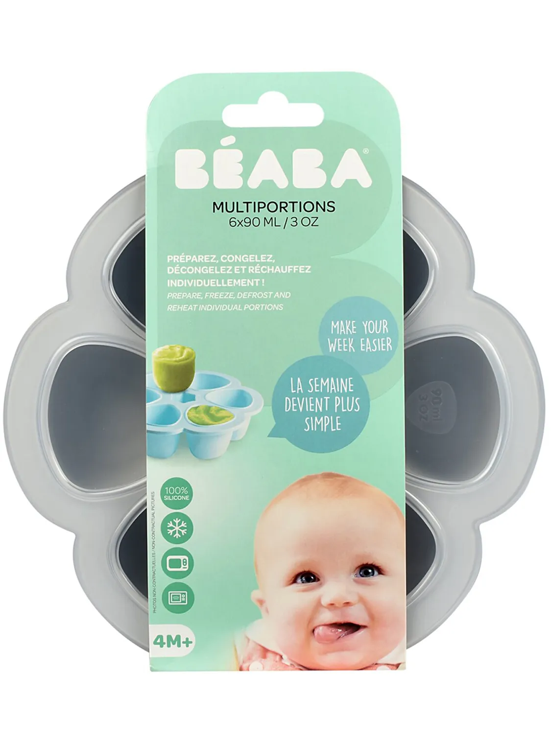 Контейнер Beaba силиконовый для заморозки Multiportions 6*90ML