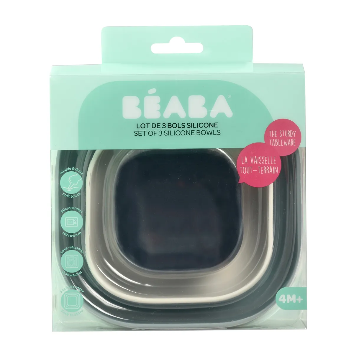 Набор тарелок Beaba силикон (3 штуки) 3 BOLS SILICONE GIGOGNES