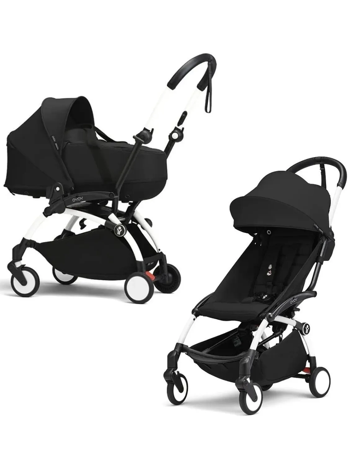 Коляска 2 в 1 Stokke YOYO3 shell, черный, рама белая. Изображение 1