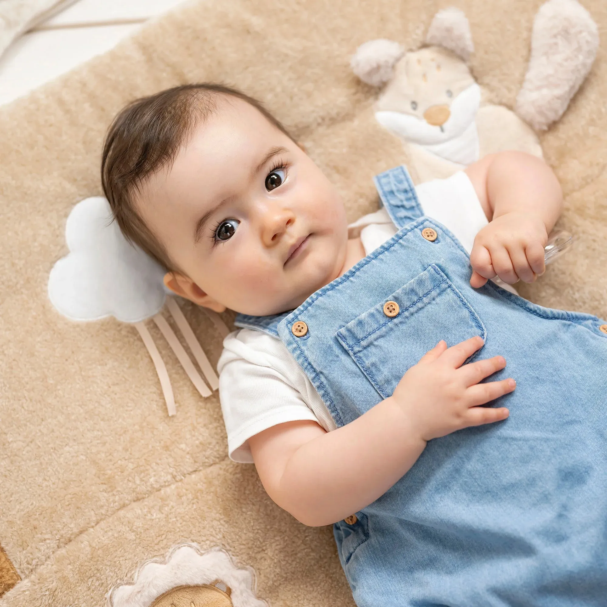 Коврик детский игровой Nattou FLO, ERNEST & OLI Лиса, Лев и Слоник без арок 682237