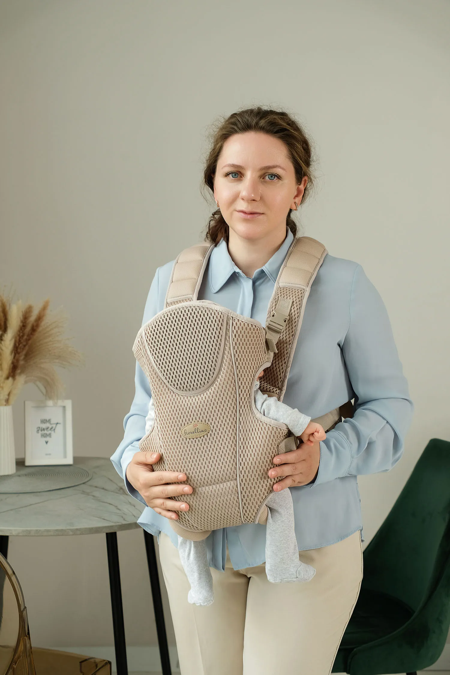 Рюкзак переноска Fiorellino beige mesh BC1847