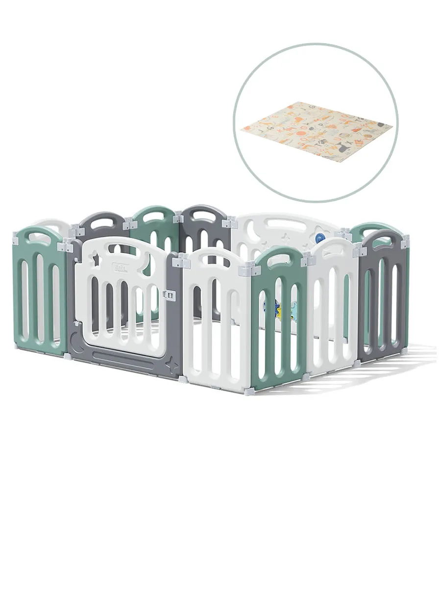 Манеж UNIX Kids Simple 151x151 Color PPSI12GGW + Коврик складной 120x150 см Camel PMLG120CL