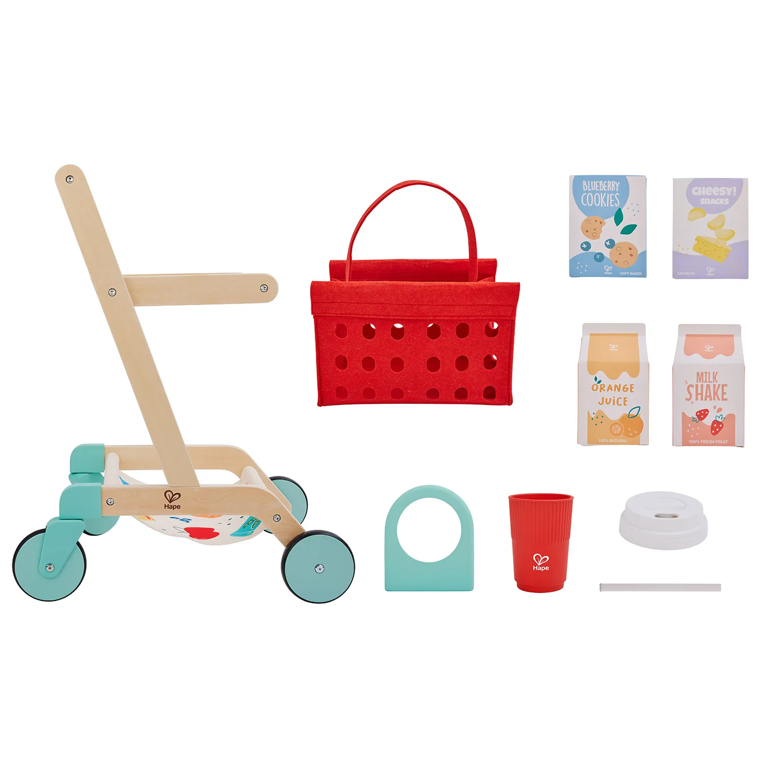 Набор игровой HAPE «Продукты» Тележка и корзина для покупок E3234_HP