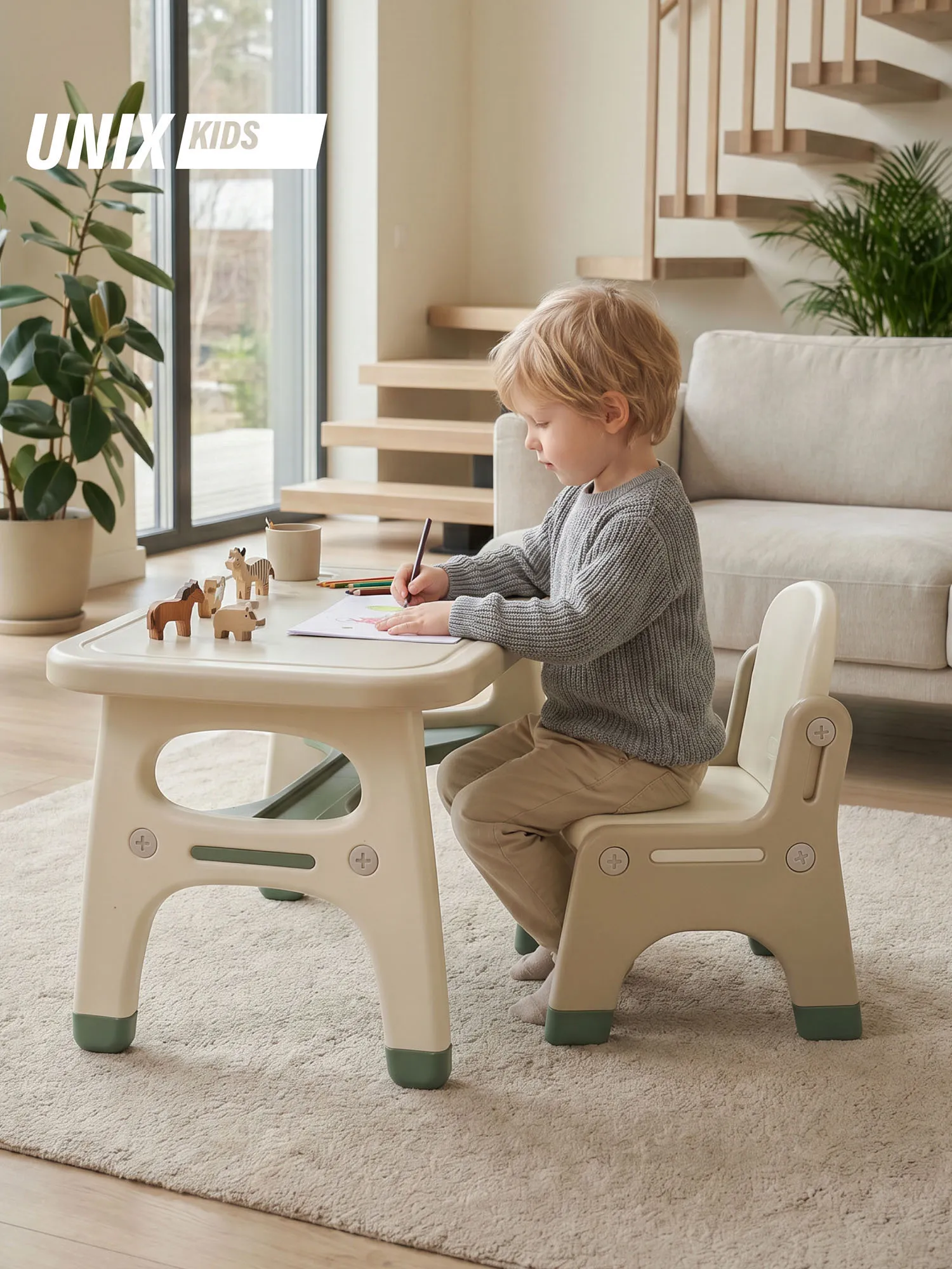 Стол со стульчиком UNIX Kids Dino Зеленый (Green) PTABLE1CHDINOGR. Изображение 2