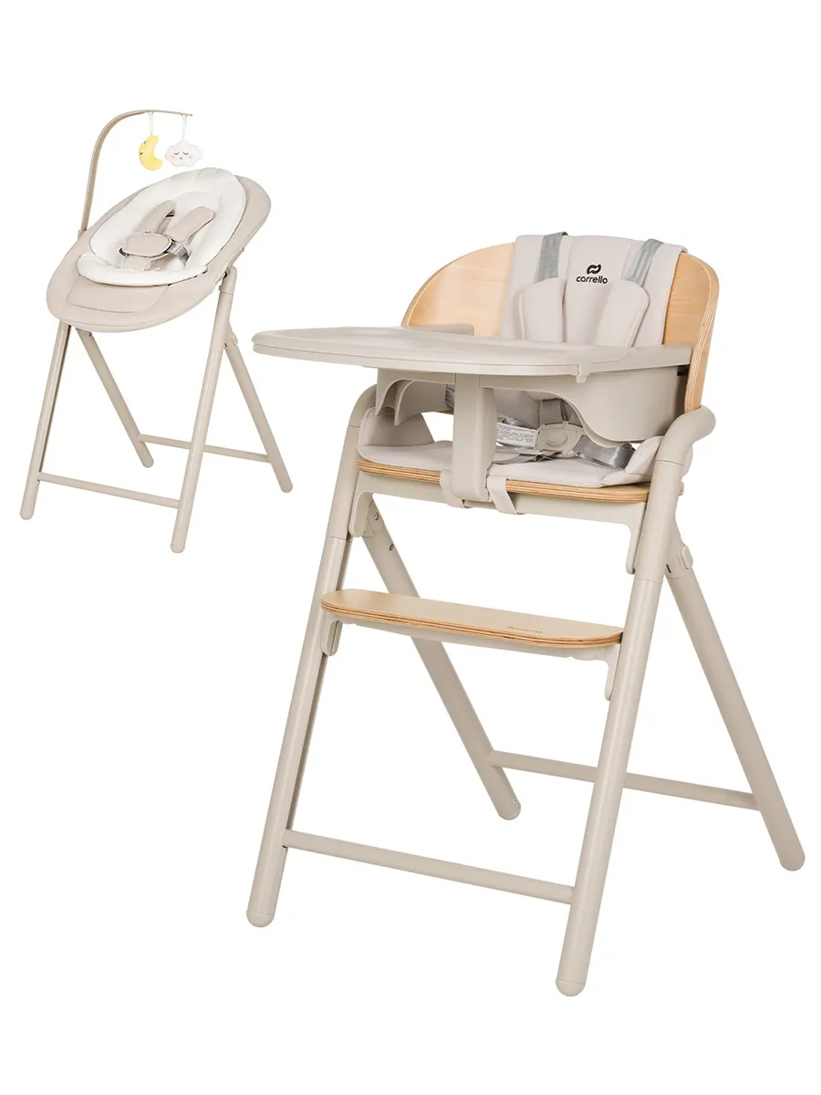 Стульчик для кормления CARRELLO Tenero Бежевое дерево (Olympus Beige Wooden) CRL-9507. Изображение 1