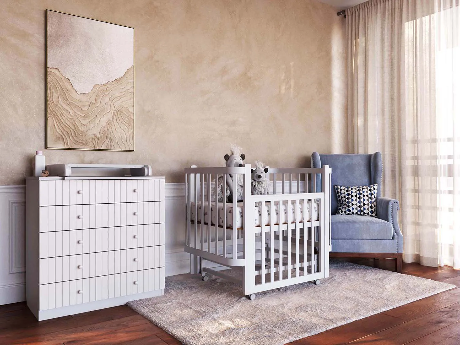 Кроватка детская ANTEMI Terra Light New с маятником 100х70